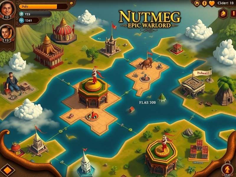 Nutmeg Epic Warlord gameplay screenshot showing strategic map